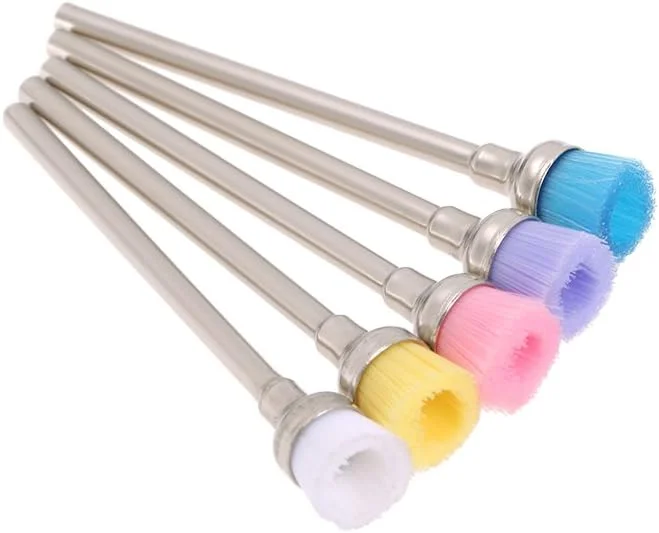 HELEMIY برس تمیز کننده سر سوهان ناخن رنگارنگ 5 عددی، ماشین برقی 2.35 میلی متری، برس سر سوهان حرفه ای طراحی ناخن، لوازم جانبی مانیکور