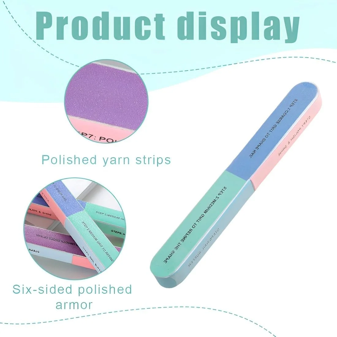 مجموعه 6 عددی سوهان ناخن، سوهان و بافر ناخن، مانیکور حرفه ای کامل، سوهان مراقبت از ناخن، پولیش و داشتن ناخن های درخشان و آراسته در خانه