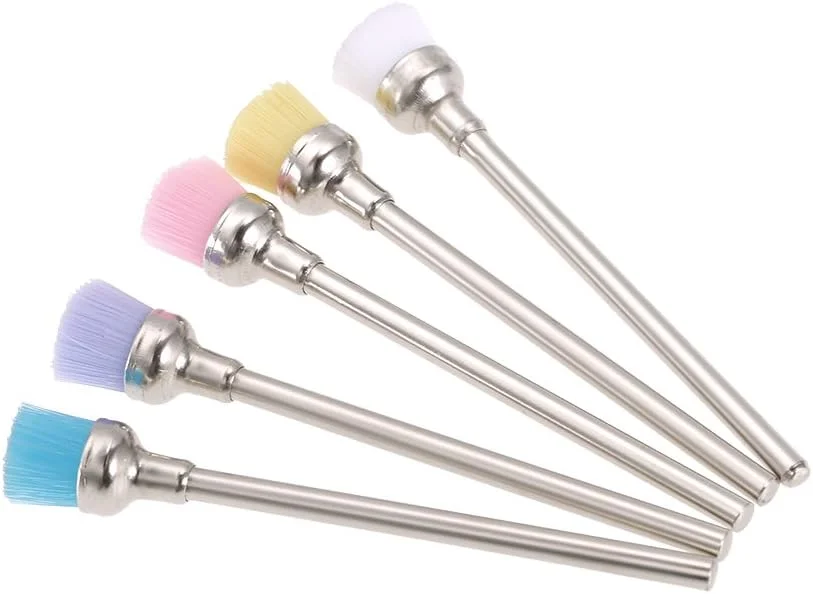 HELEMIY برس تمیز کننده سر سوهان ناخن رنگارنگ 5 عددی، ماشین برقی 2.35 میلی متری، برس سر سوهان حرفه ای طراحی ناخن، لوازم جانبی مانیکور