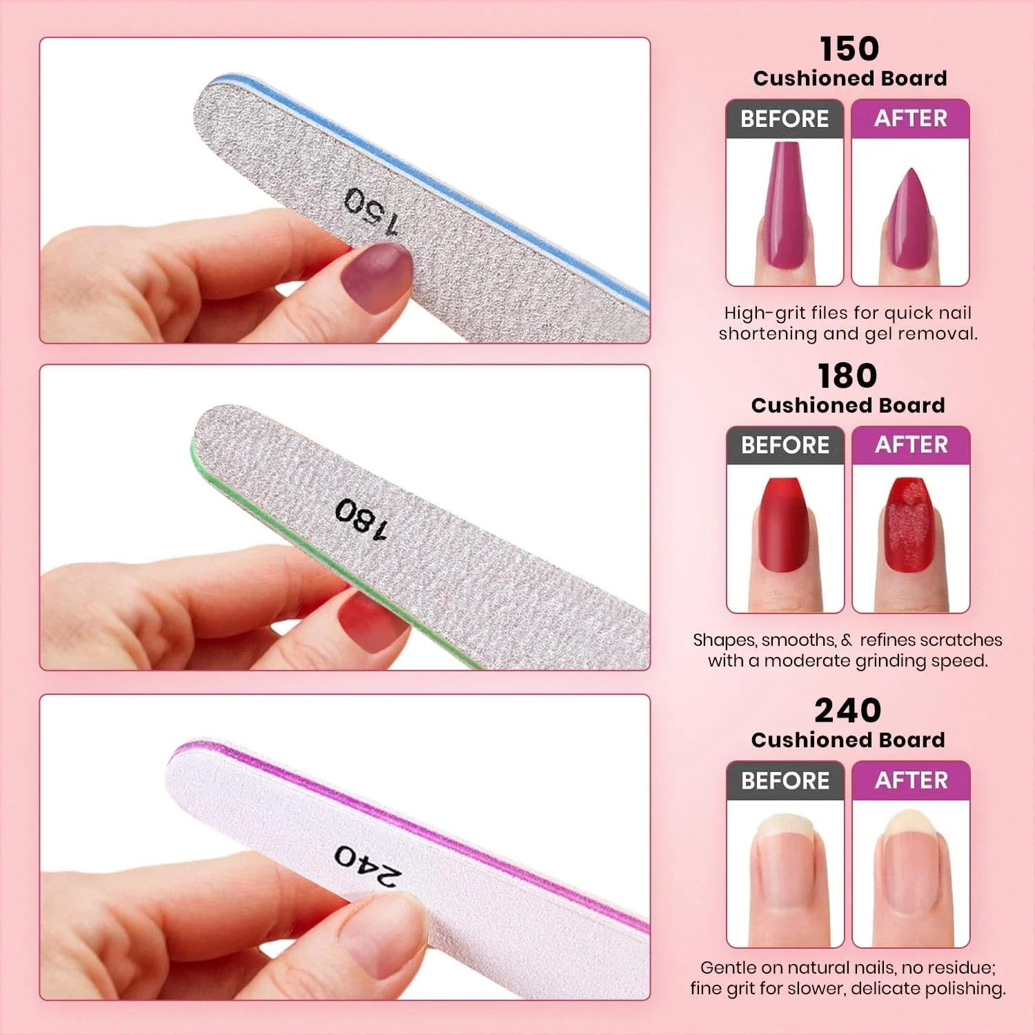 مجموعه سوهان و بافر ناخن، مجموعه حرفه ای 6 عددی سوهان ناخن و بافر برای ناخن های طبیعی، سوهان سمباده ای برای ناخن، سوهان ناخن گریت 100/180 برای ناخن های اکریلیک و ژل، سوهان ناخن گریت 240 مجموعه سوهان و بافر ناخن، مجموعه حرفه ای 6 عددی سوهان ناخن و بافر برای ناخن های طبیعی، سوهان سمباده ای برای ناخن، سوهان ناخن گریت 100/180 برای ناخن های اکریلیک و ژل، سوهان ناخن گریت 240