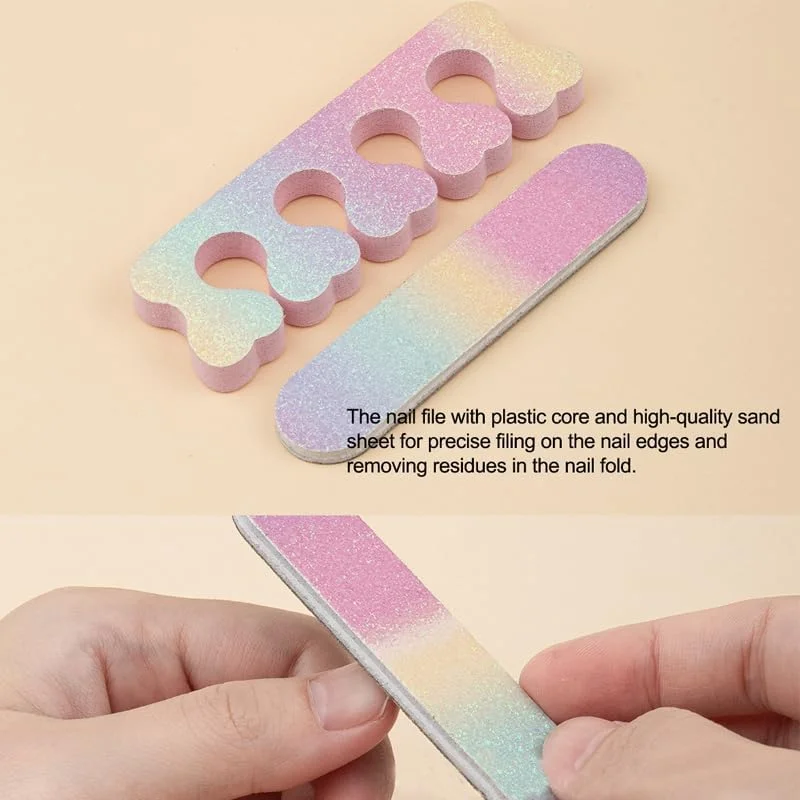 مجموعه ۸ عددی سوهان ناخن، بافر ناخن، عقب‌راننده کوتیکول و برس ناخن، مجموعه سوهان و بافر ناخن برای ابزار مانیکور و پدیکور، مجموعه لوازم جانبی ناخن