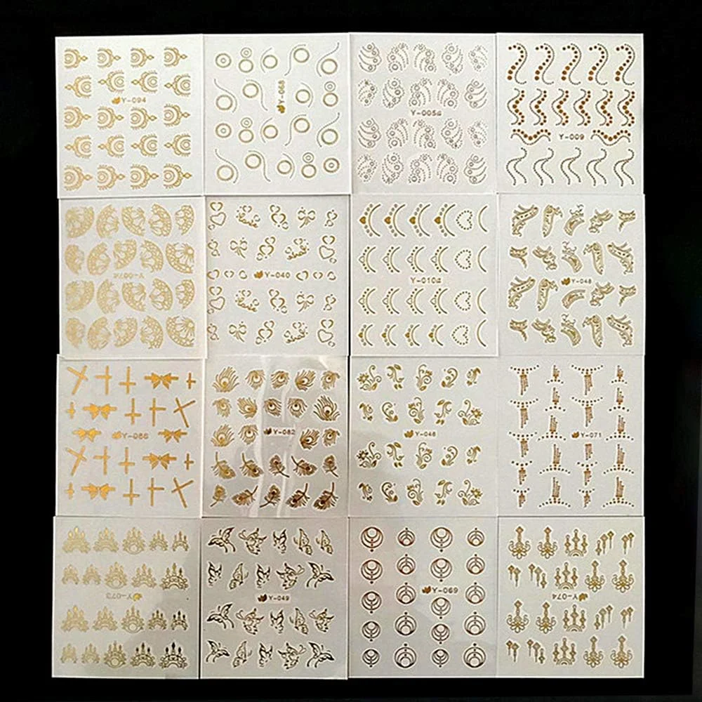 30 برگ استیکر ناخن طرح ها و رنگ های مختلف برای تزئین ناخن، برچسب های اکلیلی DIY ست مانیکور