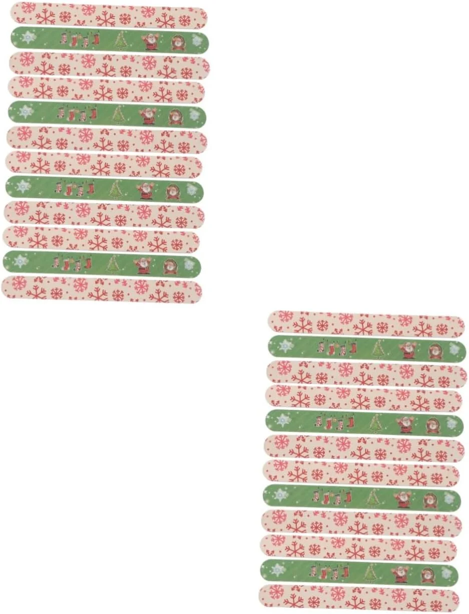 سوهان ناخن طرح کریسمس - 24 عدد رنگارنگ، ابزار طراحی ناخن فانتزی و سرگرم‌کننده، مناسب برای مانیکور خانگی