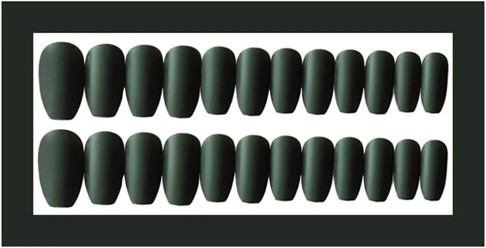 ناخن مصنوعی بالرینی فاوونو، رنگ خالص مات، پوشش کامل، متوسط، ژلی، 24 عددی