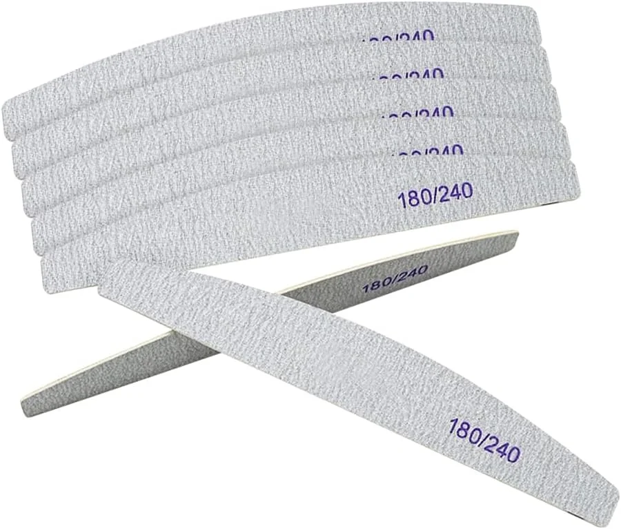 GSHLLO 20 عدد سوهان ناخن نازک، تخته سمباده ناخن بزرگ دو طرفه، ابزار حرفه ای سوهان ناخن برای مانیکور و پدیکور با درجه زبری 180/240 مناسب استفاده در منزل