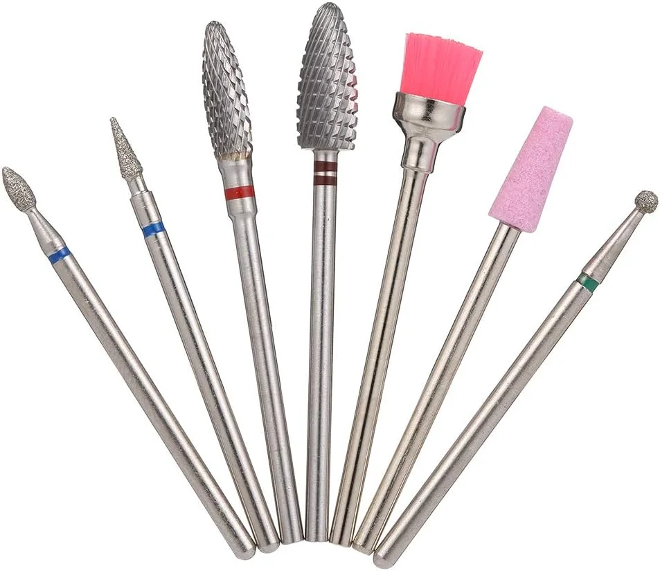 ست ۷ عددی سر سوهان ناخن برای پدیکور و مانیکور، سری های جایگزین دستگاه سوهان برقی ناخن