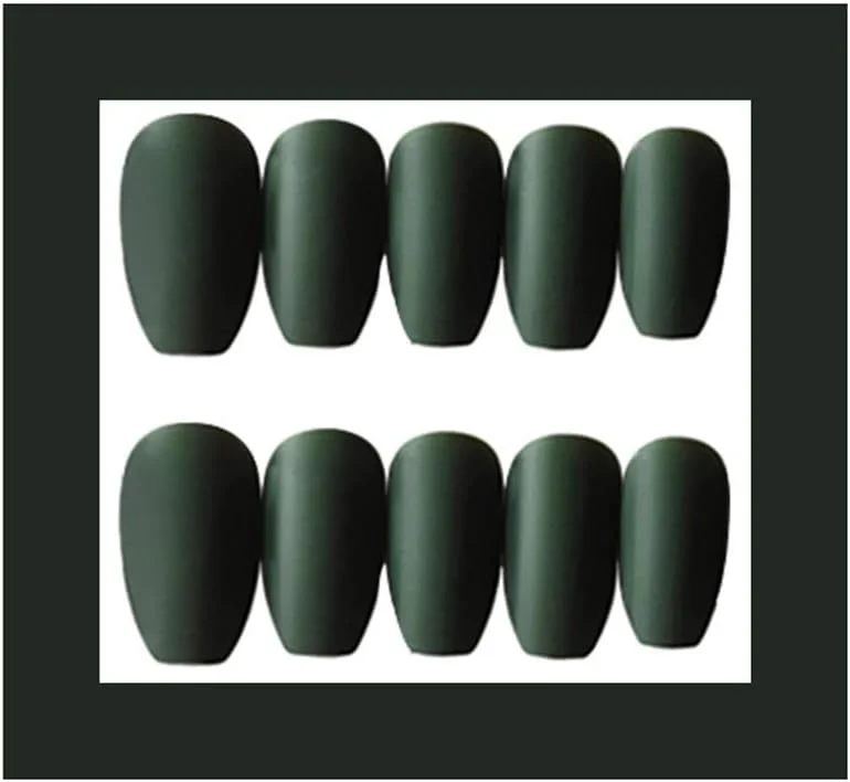 لابیموس 24 عدد ناخن مصنوعی بالرین رنگ خالص مات پوشش کامل متوسط ژلی یخ زده