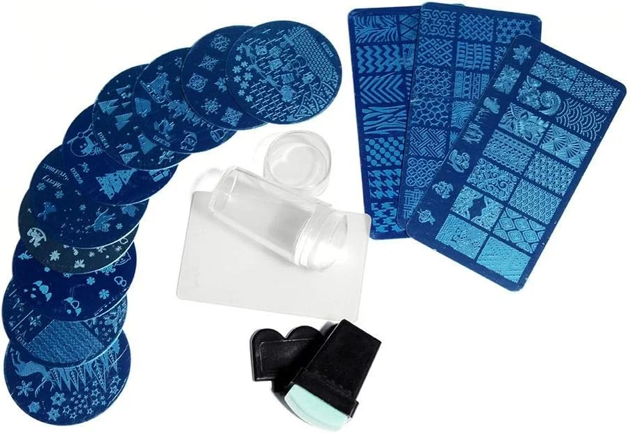 مجموعه 13 عددی پلیت طراحی ناخن با طرح گل رز توری و جنگلی + ست 2 عددی مهر و اسکراپر ابزار طراحی ناخن مجموعه 13 عددی پلیت طراحی ناخن با طرح گل رز توری و جنگلی + ست 2 عددی مهر و اسکراپر ابزار طراحی ناخن