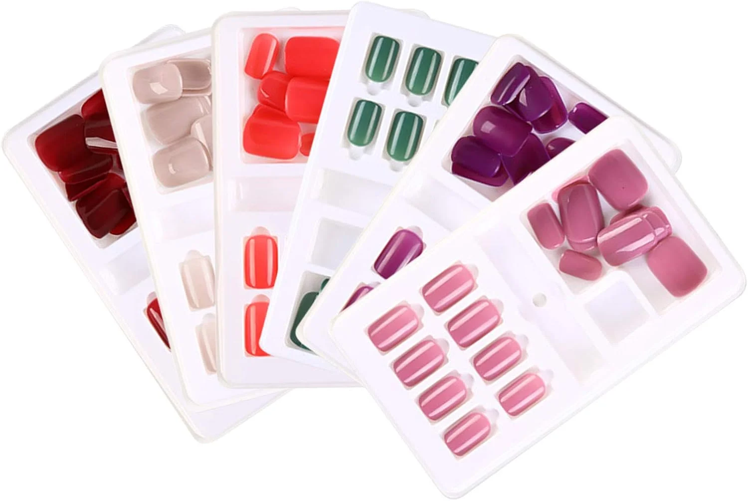 مجموعه ناخن مصنوعی لابیموس، ۱۲ سایز مختلف، ناخن های کوتاه فرانسوی طبیعی، پوشش کامل ناخن های مصنوعی اکریلیک برای سالن های ناخن و ابزار هنری ناخن DIY