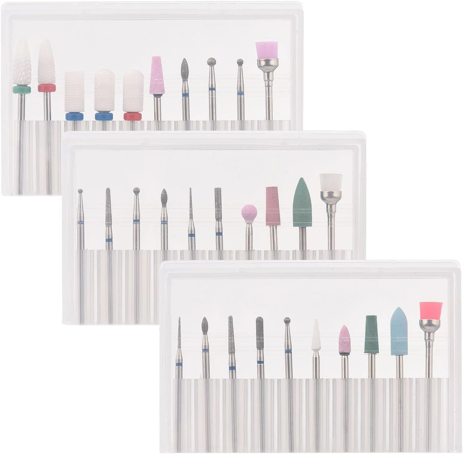 مجموعه ۳۰ عددی سر سوهان ناخن لابیموس، سر سوهان های فولادی تنگستن به همراه برس تمیز کننده کوچک برای از بین بردن کوتیکول و لاک ژل، مناسب پدیکور و مانیکور، ست سر سوهان جایگزین برقی