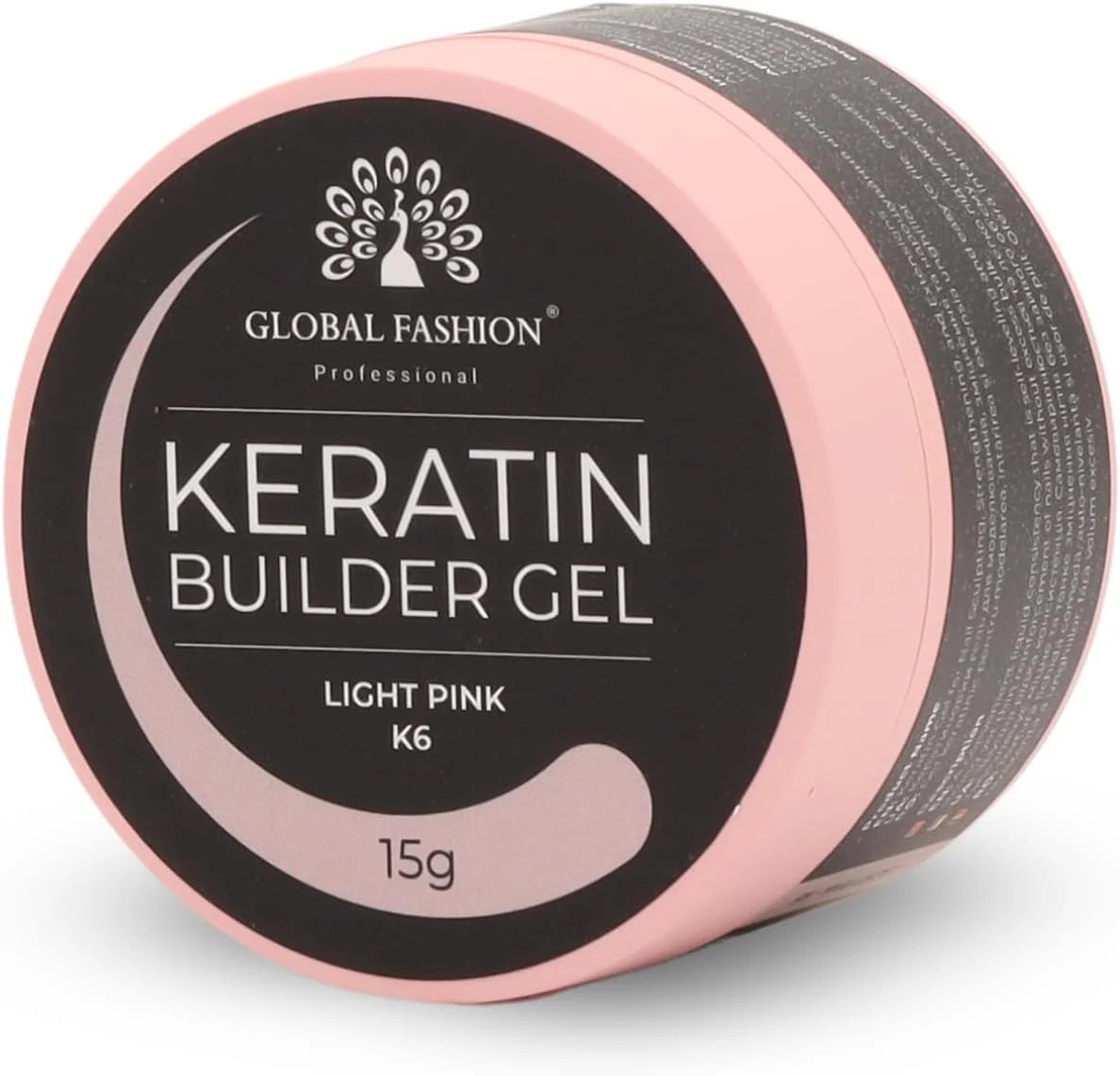 ژل سازنده کراتین 15 گرمی، ژل سخت خود تراز شونده، بادوام و قوی برای پوشش، اکستنشن و ترمیم ناخن، خشک شدن با UV LED، بدون بو، پرداخت سالنی، فرمول تقویت کننده، ماندگاری طولانی (K6 - صورتی روشن)