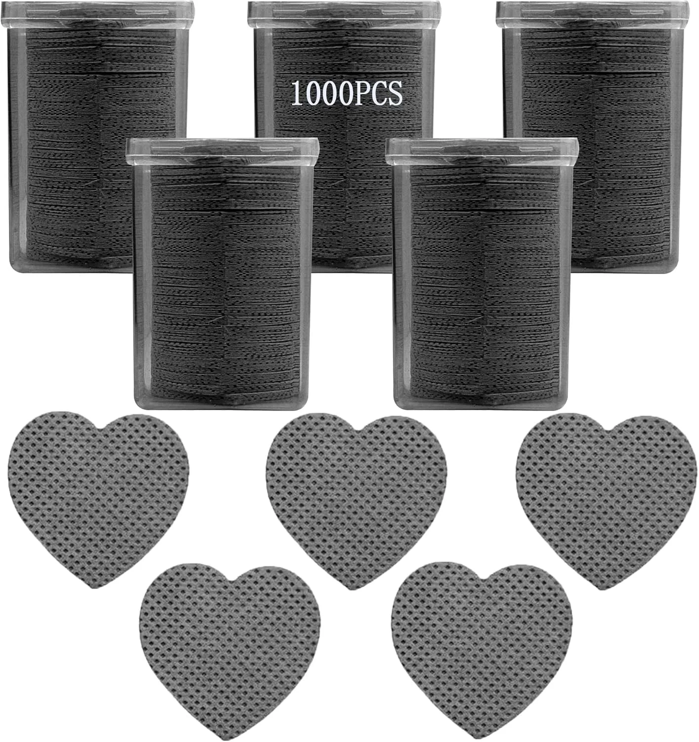 ۱۰۰۰ عدد پد بدون پرز پاک کننده لاک ناخن، پدهای تمیز کننده چسب اکستنشن مژه جاذب برای اکستنشن مژه و لاک ژل، پدهای یکبار مصرف ناخن بدون پرز برای پوست حساس، مشکی