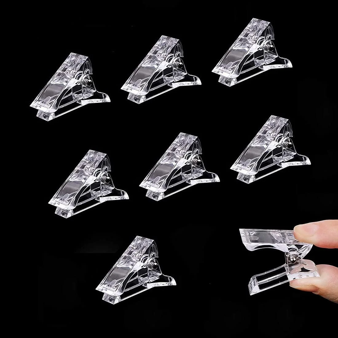 گیره های پلی ژل ناخن KASTWAVE، بسته 8 عددی، برای اکستنشن سریع ناخن، گیره های سازنده UV LED، ابزار طراحی ناخن مانیکور