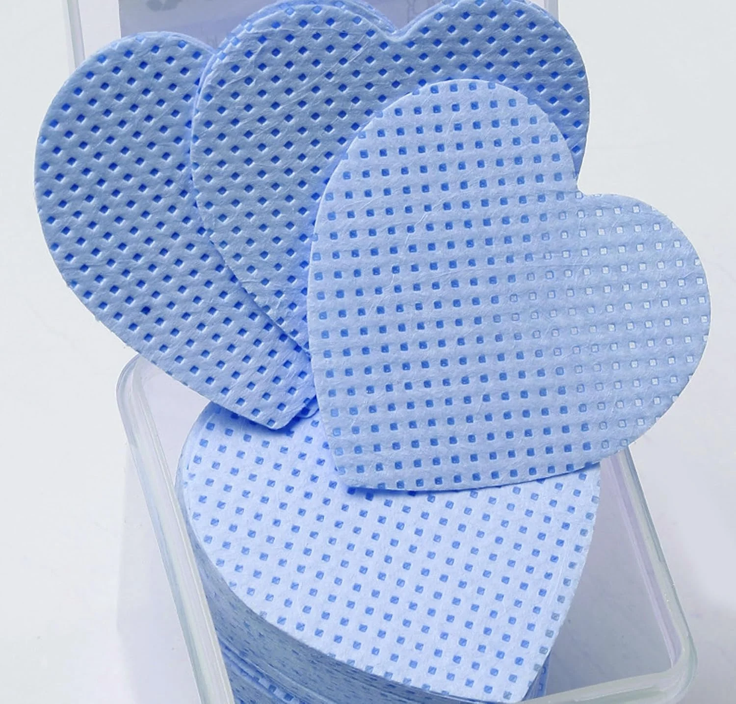 پد های تمیز کننده لاک ناخن بدون پرز 1000 عددی، پد های تمیز کننده چسب اکستنشن مژه جاذب برای اکستنشن مژه و لاک ژل، پد های یکبار مصرف ناخن بدون پرز برای پوست های حساس، آبی