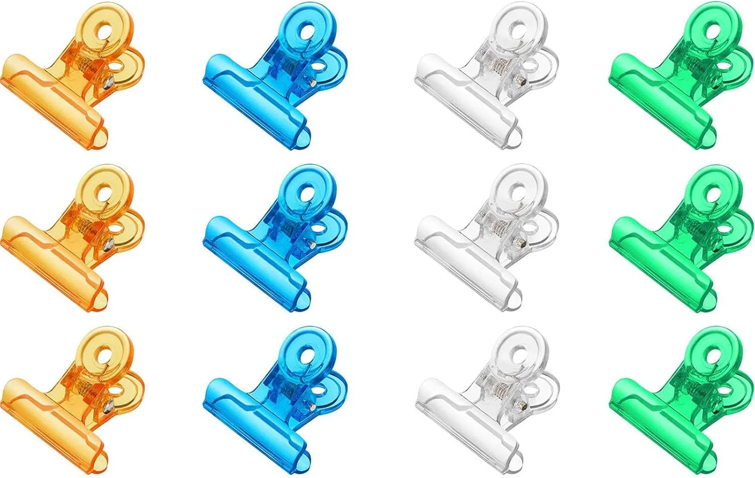 گیره های پلاستیکی شفاف تزویق، 12 عددی، گیره های پلاستیکی، لوازم جانبی ناخن چند منظوره، برای اکستنشن و نگه داشتن ناخن های فایبرگلاس، گیره های اکستنشن ناخن، 4 رنگ