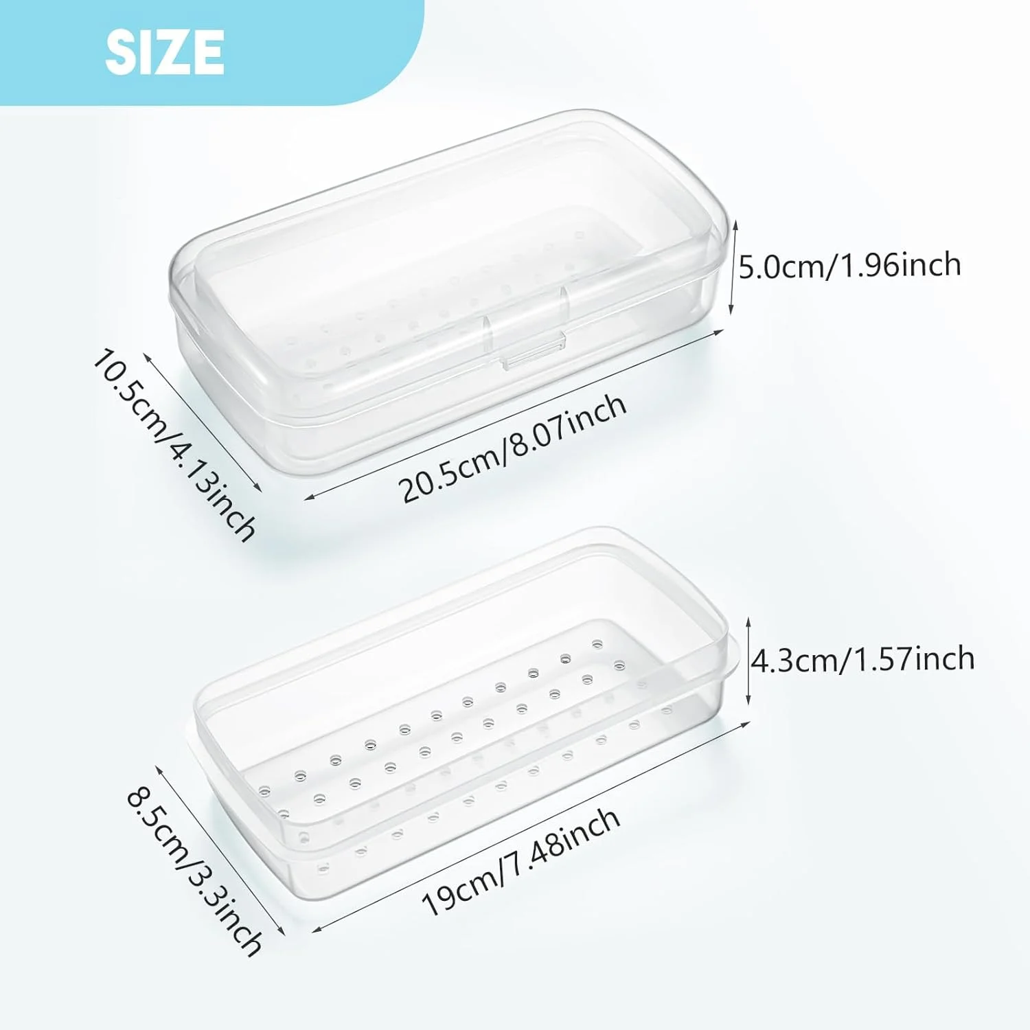 جعبه استریل ابزار ناخن تزویق، سازمان دهنده سینی پلاستیکی، استریلیزاسیون کاملا شفاف، برای موچین، اکستنشن مژه، ابزار ناخن برای متخصص زیبایی، رنگ شفاف جعبه استریل ابزار ناخن تزویق، سازمان دهنده سینی پلاستیکی، استریلیزاسیون کاملا شفاف، برای موچین، اکستنشن مژه، ابزار ناخن برای متخصص زیبایی، رنگ شفاف