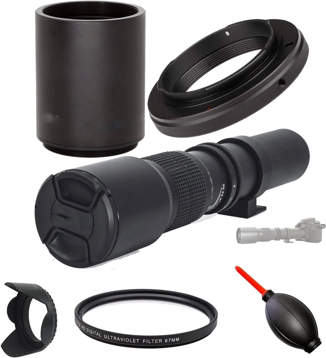 لنز تله فوتو 500mm/1000mm دستی سازگار با دوربین های بدون آینه Canon EOS RF Mount R RP R3 R5 R6 Ra R7 R10