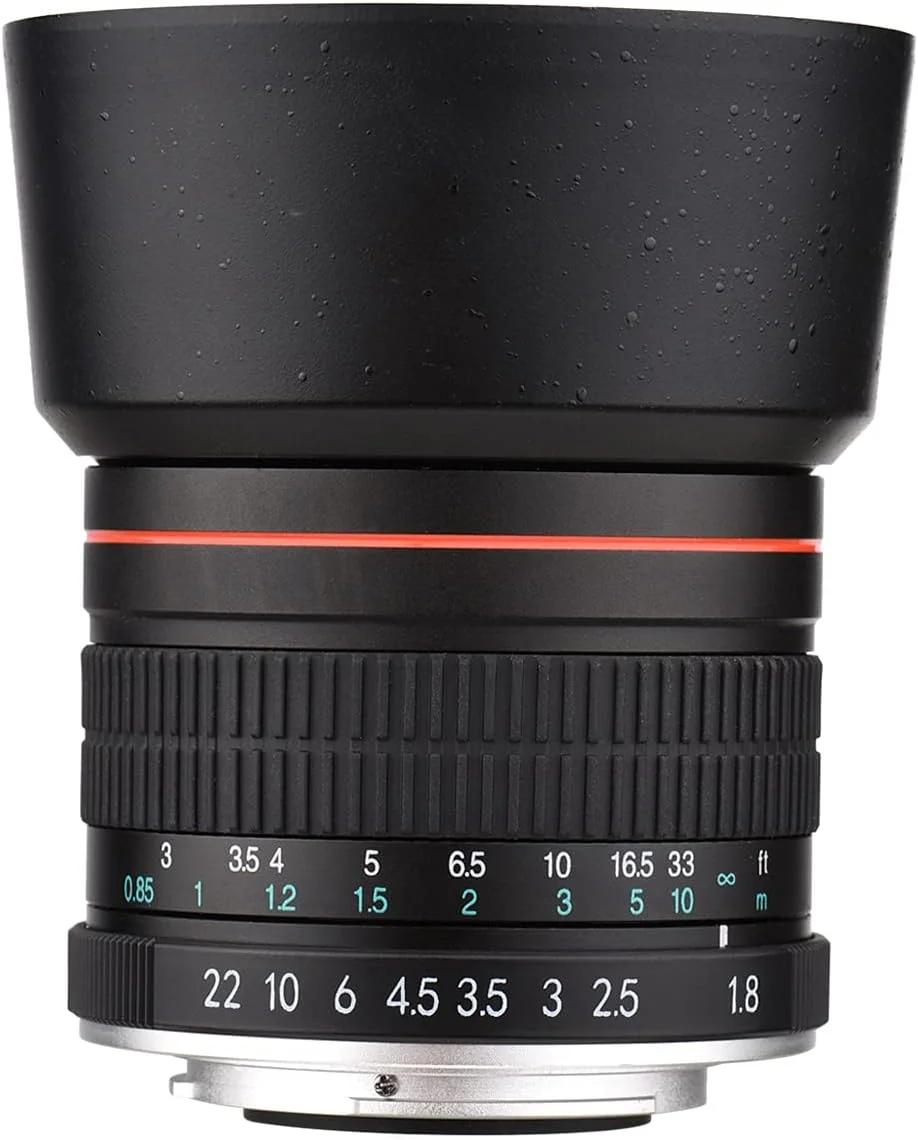 لنز دوربین 85mm F1.8 با دیافراگم بزرگ، تله فوتو متوسط، فول فریم، فوکوس دستی، 7 گروه 10 المان، مانت EF برای عکاسی منظره، معماری، محصول، ورزشی، پرتره، عکس عروسی