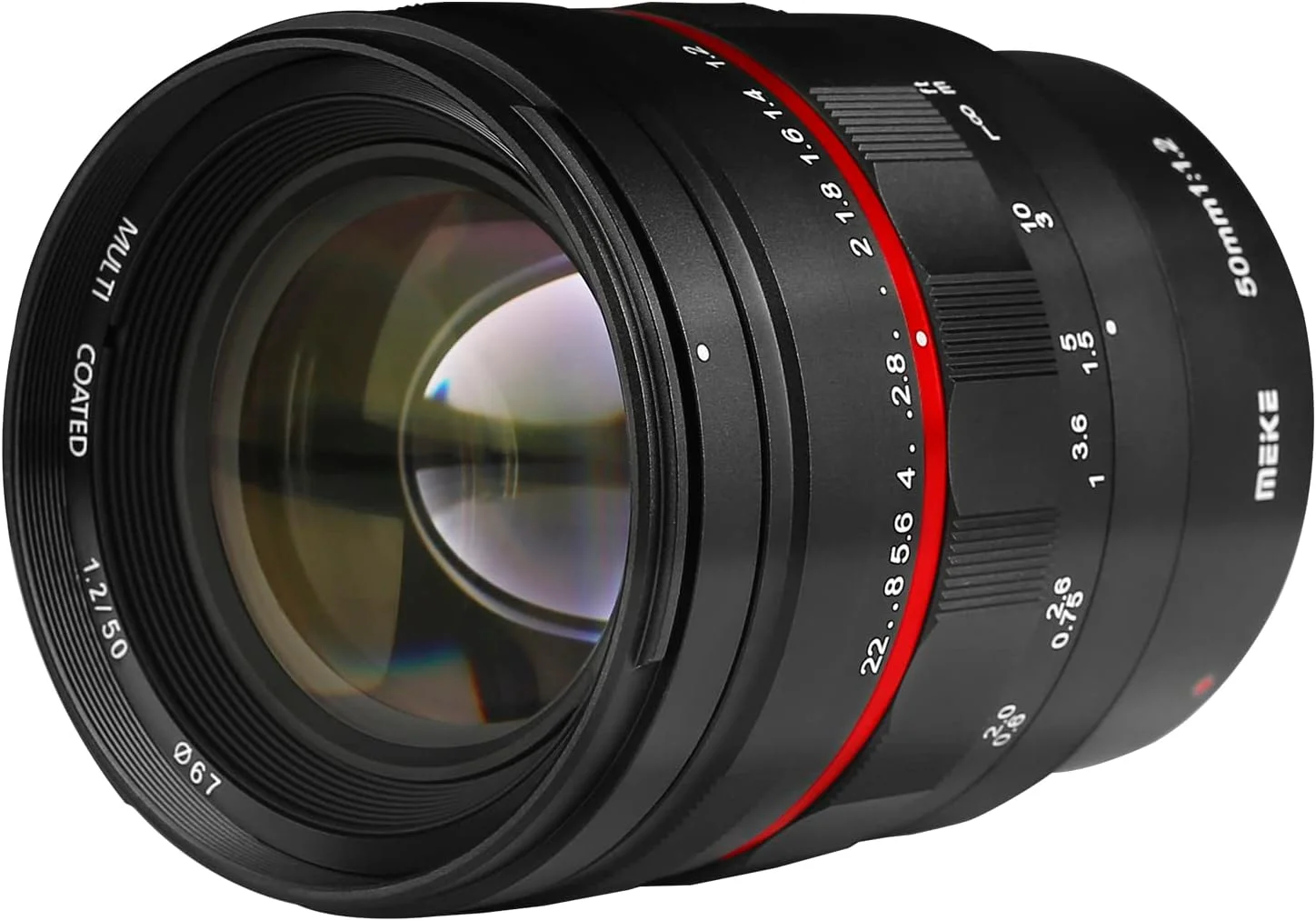 لنز 50mm F1.2 با دیافراگم باز و فوکوس دستی MEKE، فول فریم، سازگار با دوربین های RF-Mount EOS-R EOS-RP R5 R6 R8 R7 R10