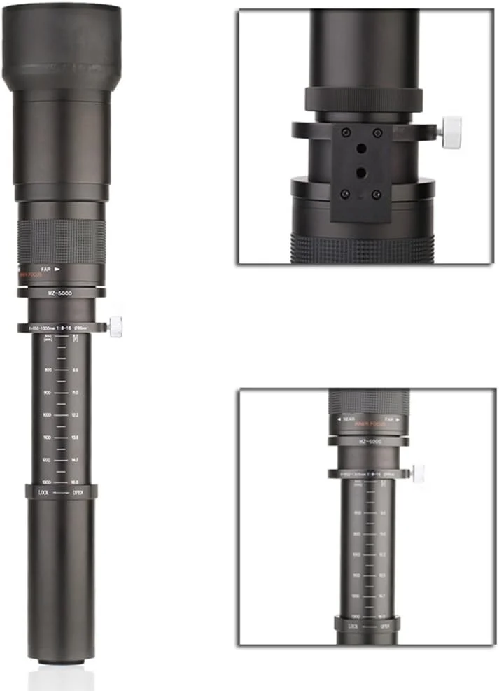 لنز زوم تله فوتو فوق العاده 650-1300 میلی متری F8.0-16 موریلیان با مانت T برای دوربین های DSLR کانن نیکون