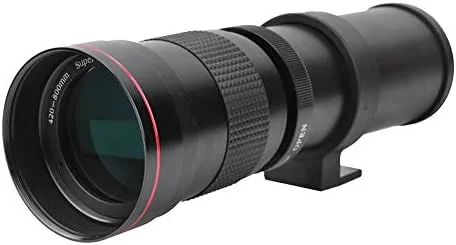 لنز زوم تله فوتو دستی 420mm/800mm F/8.3-16 با قدرت بالا برای دوربین های DSLR کانن/سونی/مینولتا/نیکون/پنتاکس/المپوس و سایر دوربین ها