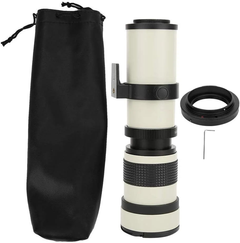 لنز تله فوتو، سفید 420-800 میلی‌متر دیافراگم F/8.3-16 تلسکوپ با زوم و فوکوس دستی کامل برای دوربین‌های کانن با مانت EF