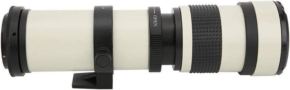 لنز تله فوتو، سفید 420-800 میلی‌متر دیافراگم F/8.3-16 تلسکوپ با زوم و فوکوس دستی کامل برای دوربین‌های کانن با مانت EF