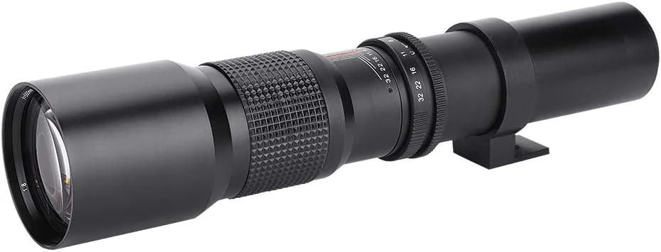 لنز تله فوتو 500 میلی‌متری F8-F32 با فوکوس ثابت دستی DSLR برای دوربین‌های کانن، نیکون، پنتاکس، سونی و مانت M4/3 (برای مانت M4/3)