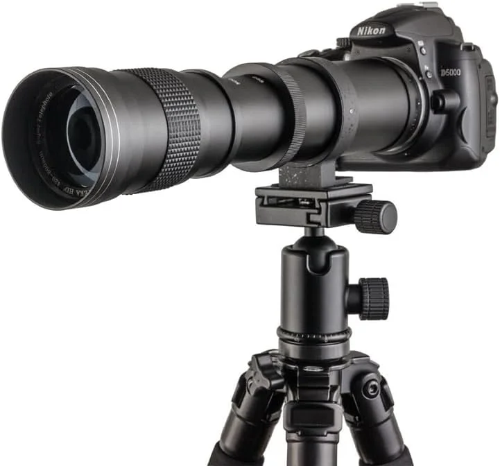 لنز تله فوتو زوم 420-800 میلی‌متری F/8.3-16 به همراه آداپتور T2 برای دوربین‌های کانن 5D II&III 7D 760D 750D