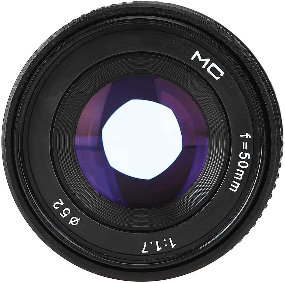 لنز 50mm F1.7 با دیافراگم باز، استاندارد، فول فریم، پرتره، فوکوس دستی برای دوربین های کانن EOS PK M42 SLR (PK)