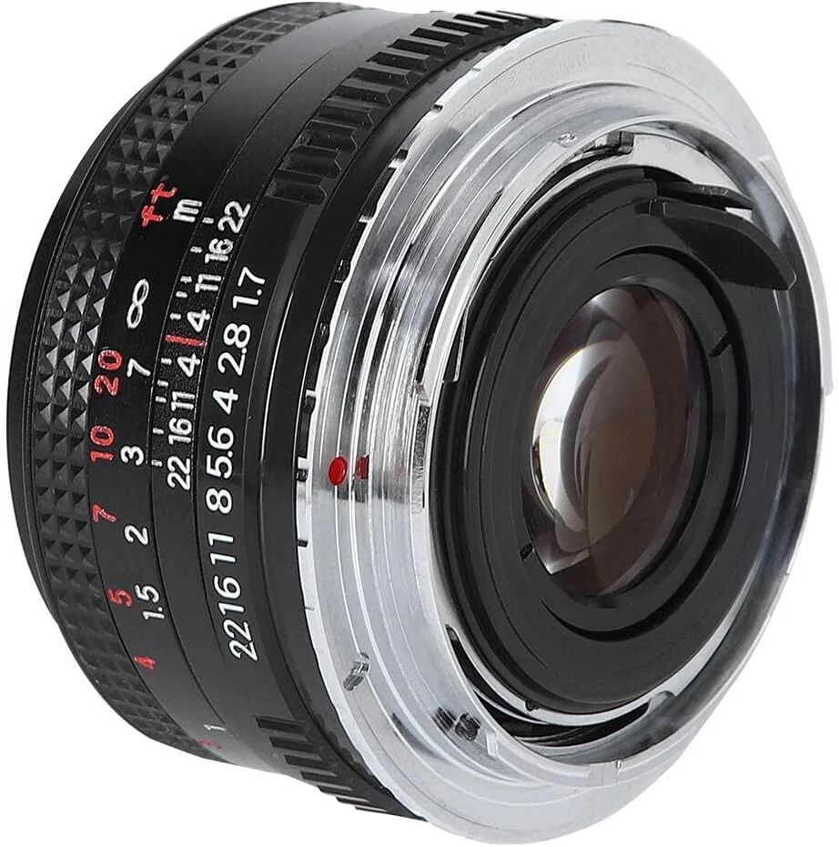 لنز 50mm F1.7 با دیافراگم باز، استاندارد، فول فریم، پرتره، فوکوس دستی برای دوربین های کانن EOS PK M42 SLR (PK)