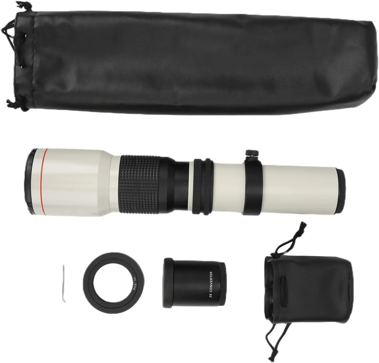 لنز تله فوتو با فوکوس دستی به همراه لنز بزرگنمایی 2 برابر برای ابزارهای SLR با مانت EF-S، لوازم جانبی فیلمبرداری