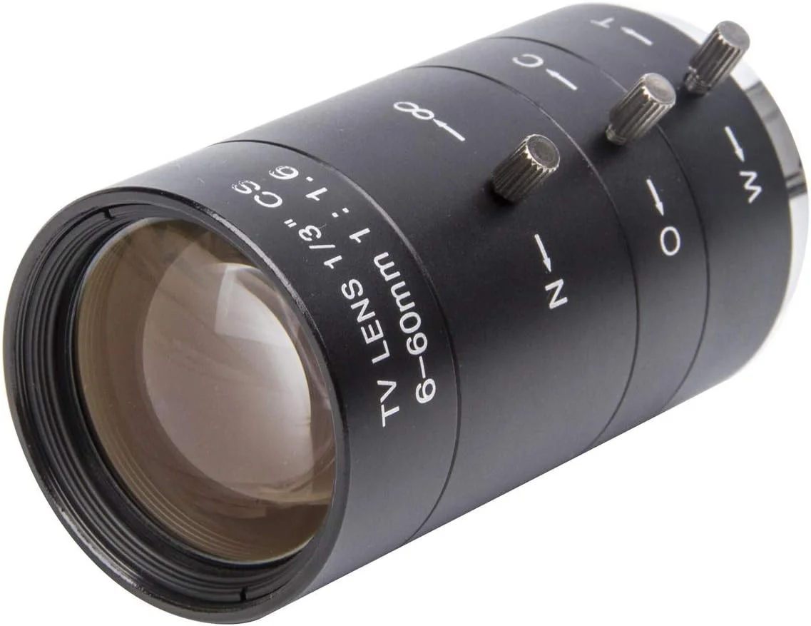 لنز دوربین مداربسته 6-60 میلی‌متری 1/3 اینچی CS با زوم دستی و دیافراگم دستی IR F1.6