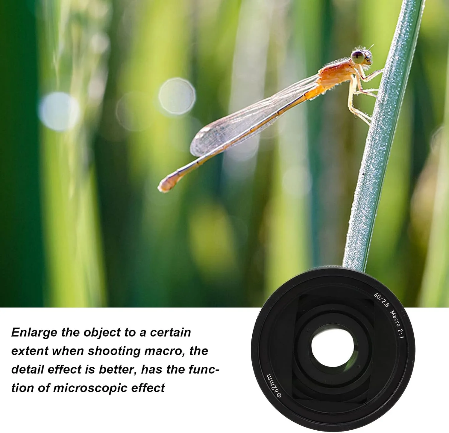لنز دستی 60mm F2.8 ماکرو با تاثیر بصری قوی، اثر میکروسکوپی، پوشش چند لایه برای حشرات