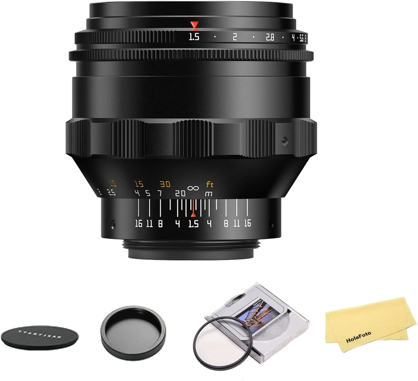 لنز 75mm F1.5 با بوکه چرخشی TTArtisan، فول فریم، با فیلتر لنز 58mm و دیافراگم باز F1.5، سازگار با لنز دوربین مانت M42