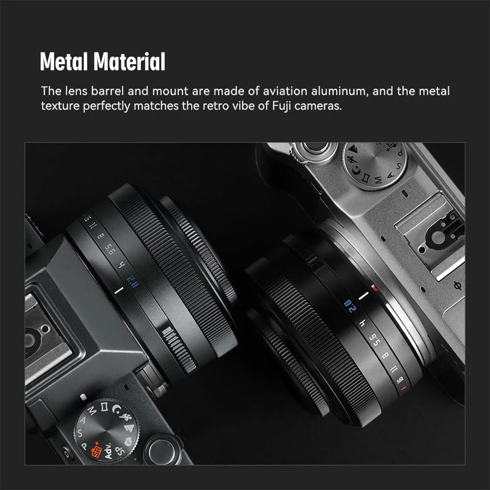 لنز فوکوس خودکار TTARTISAN 27mm F2.8، سازگار با دوربین های Fujifilm X-Mount مدل های XS10 X-A5 X-A7 X-M1 X-M2 X-E4 X-T1 X-T10 X-T2 X-T20 X-T3 X-T4 X-T100 X-T200 X-T30 X-Pro1 X-Pro2 X-Pro3 X-E1 (مشکی)