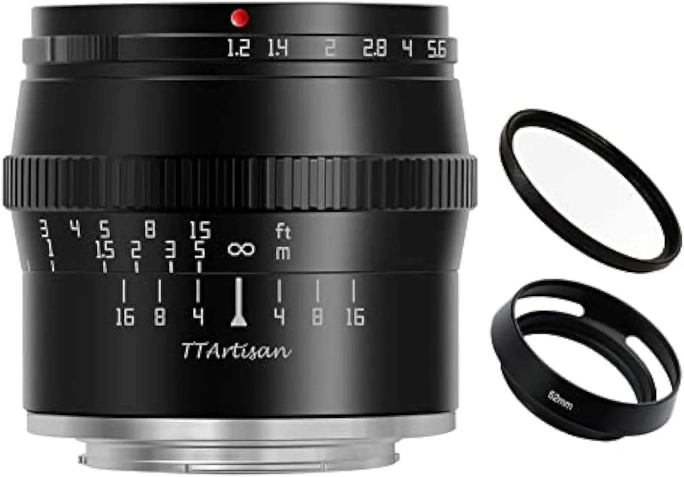 لنز 50mm F1.2 APS-C با فوکوس دستی و دیافراگم باز TTArtisan برای مانت Canon M مانند M1 M2 M3 M6 M6II M10 M50 M100 M200