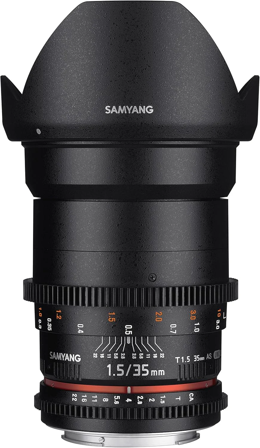 لنز ویدیویی 35 میلی‌متری Samyang با دیافراگم T1.5 و فوکوس دستی VDSLR II برای دوربین‌های DSLR نیکون