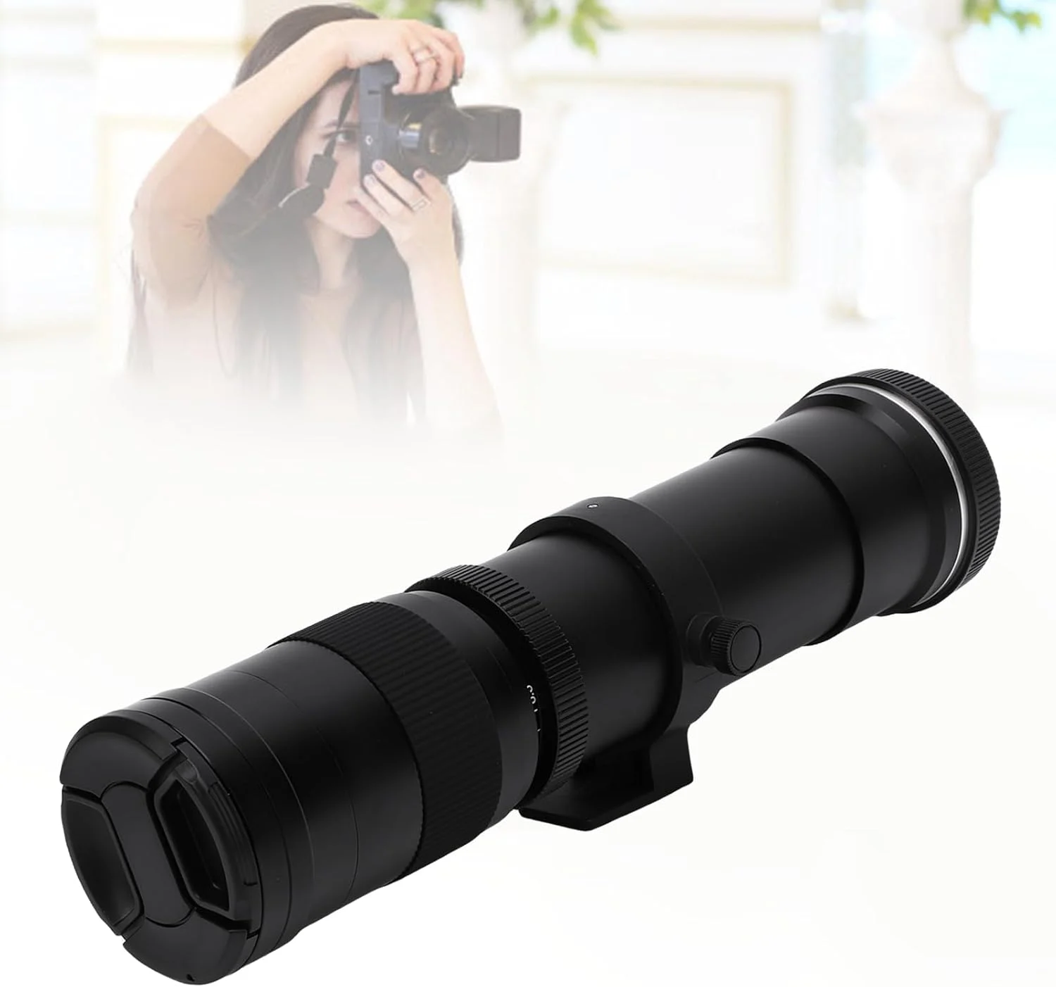 لنز تله فوتو سوراندی برای دوربین با مانت RF، فوکوس دستی F8.3 F16، طول 420-800 میلی متر، زاویه دید 6 درجه، شیشه اپتیکال، پوشش های چند لایه MC، کاهش بازتاب و (مشکی)