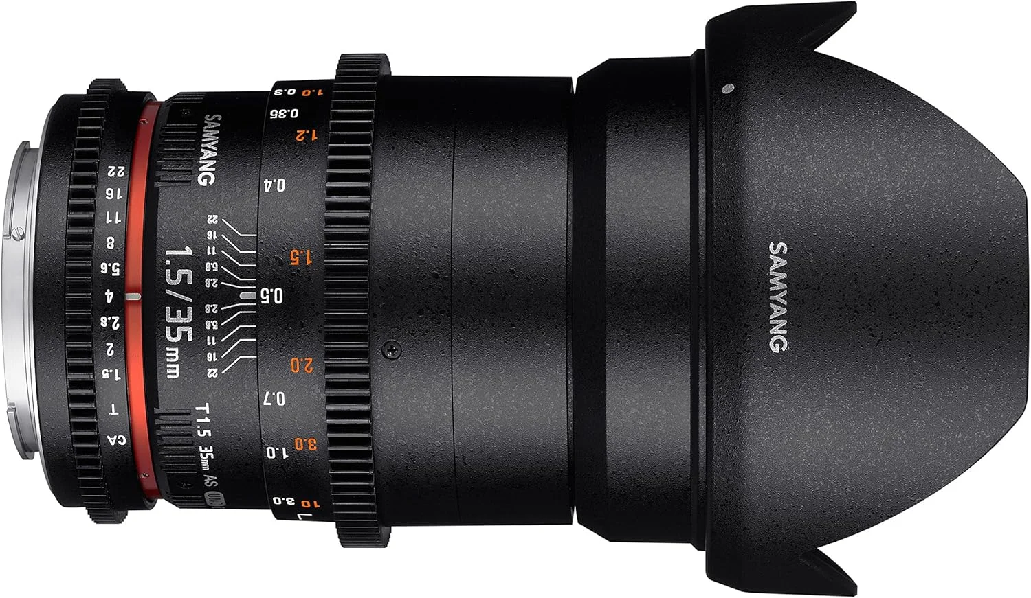 لنز ویدیویی 35 میلی‌متری Samyang با دیافراگم T1.5 و فوکوس دستی VDSLR II برای دوربین‌های DSLR نیکون