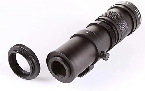 لنز تله فوتو زوم 420-800 میلی‌متری F/8.3-16 به همراه حلقه آداپتور T2 برای Canon 7D 5D II&III