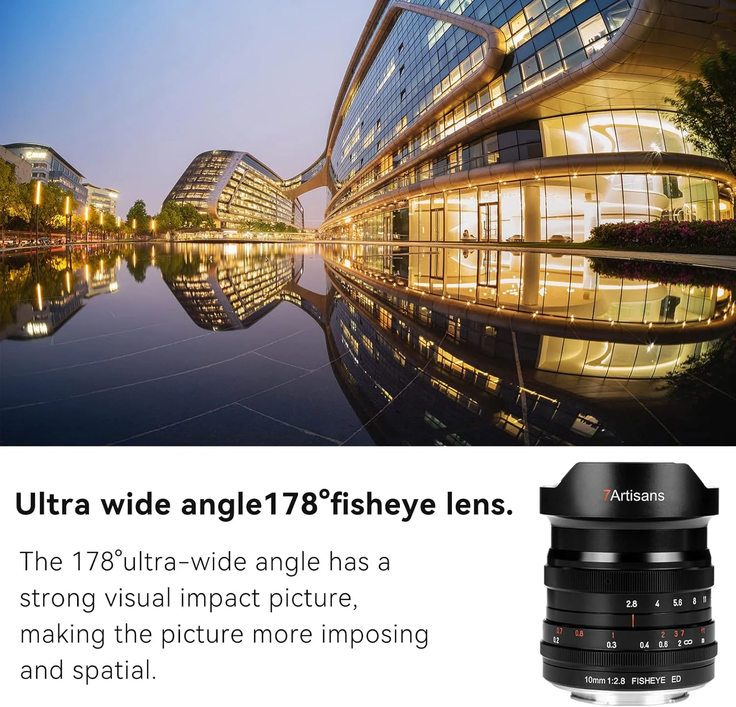 لنز فیش آی الترا واید 10mm F2.8 فول فریم 178 درجه با فوکوس دستی 7artisans برای دوربین های بدون آینه با مانت Canon RF مدل های EOS R/EOS R3/EOS RP/EOS R5/EOS R6