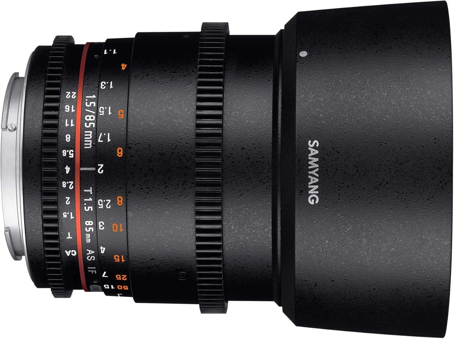 لنز ویدیویی 85 میلی‌متری Samyang با دیافراگم T1.5 و فوکوس دستی VDSLR II برای دوربین‌های DSLR نیکون