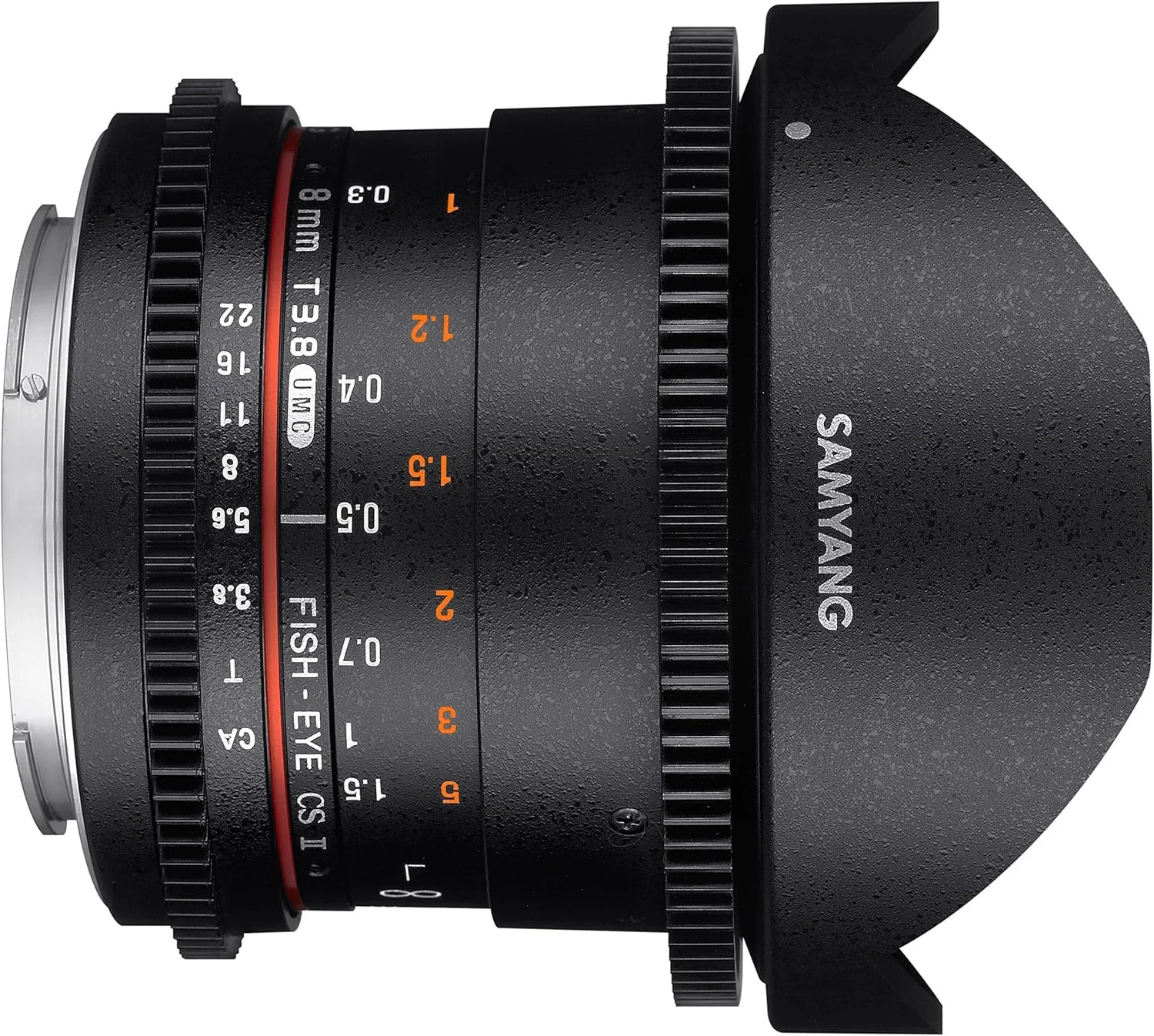 لنز ویدیویی 8 میلی متری Samyang با دیافراگم T3.8 و فوکوس دستی VDSLR II برای دوربین های نیکون DSLR