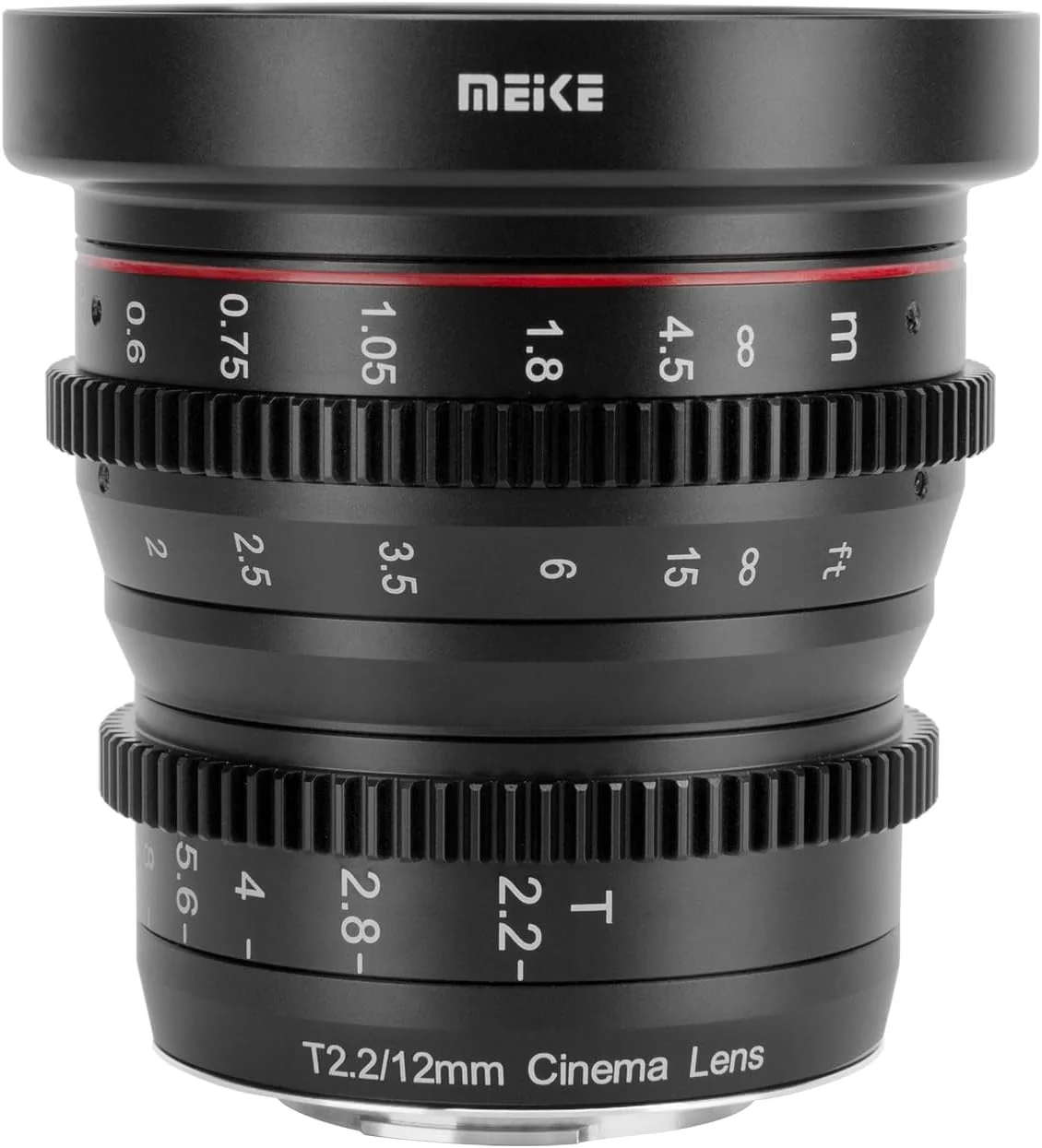 لنز سینمایی مینی MEKE 12mm T2.2 با دیافراگم باز، فوکوس دستی، اعوجاج کم و کیفیت 4K برای دوربین های Micro Four Thirds M43 MFT سازگار با Olympus Panasonic Lumix BMPCC 4K Zcam E2 GH5 GH6 GH7