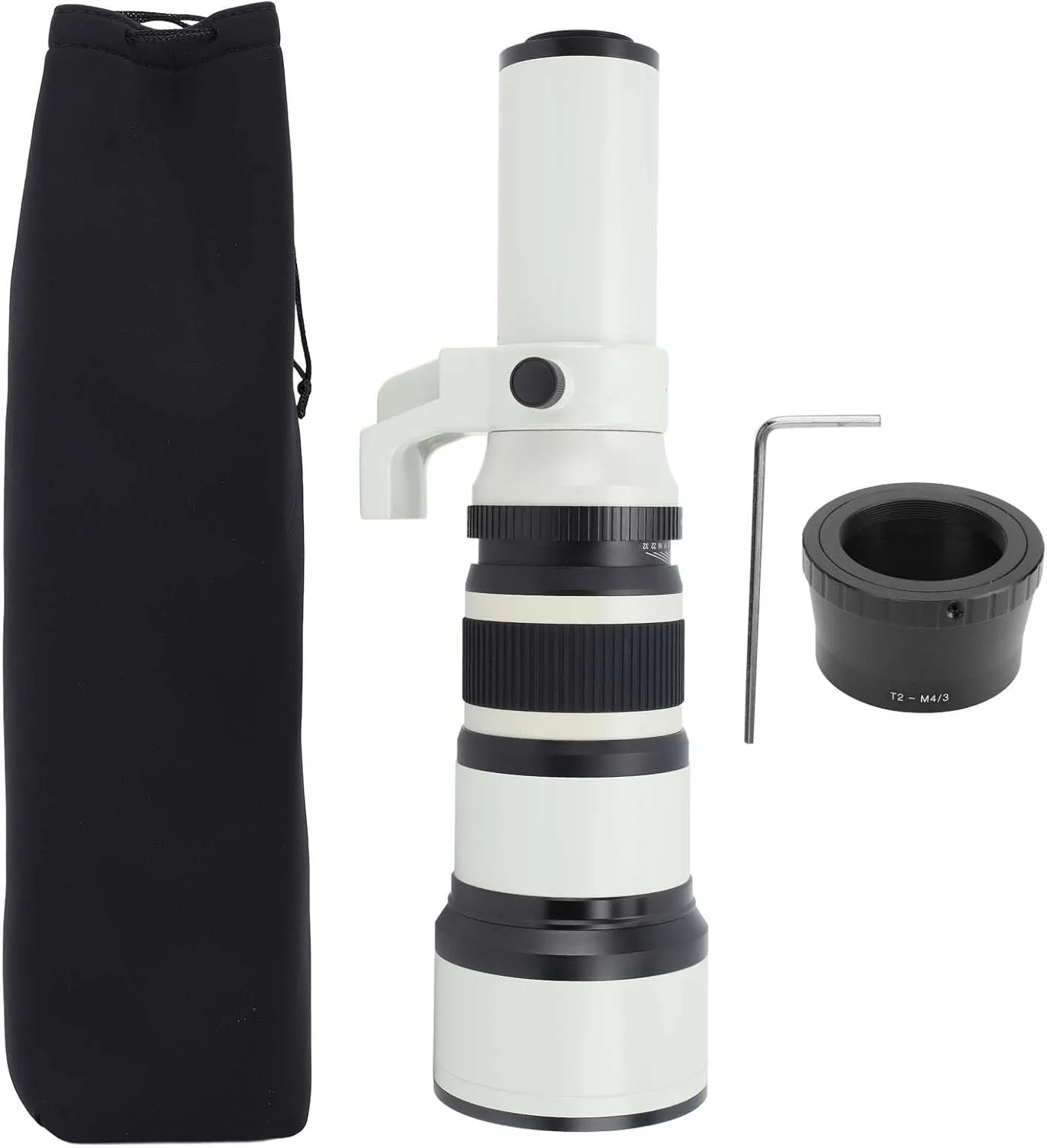 لنز تله فوتو 500mm F6.3 با فوکوس دستی Luqeeg برای عکاسی از فواصل دور (سفید)