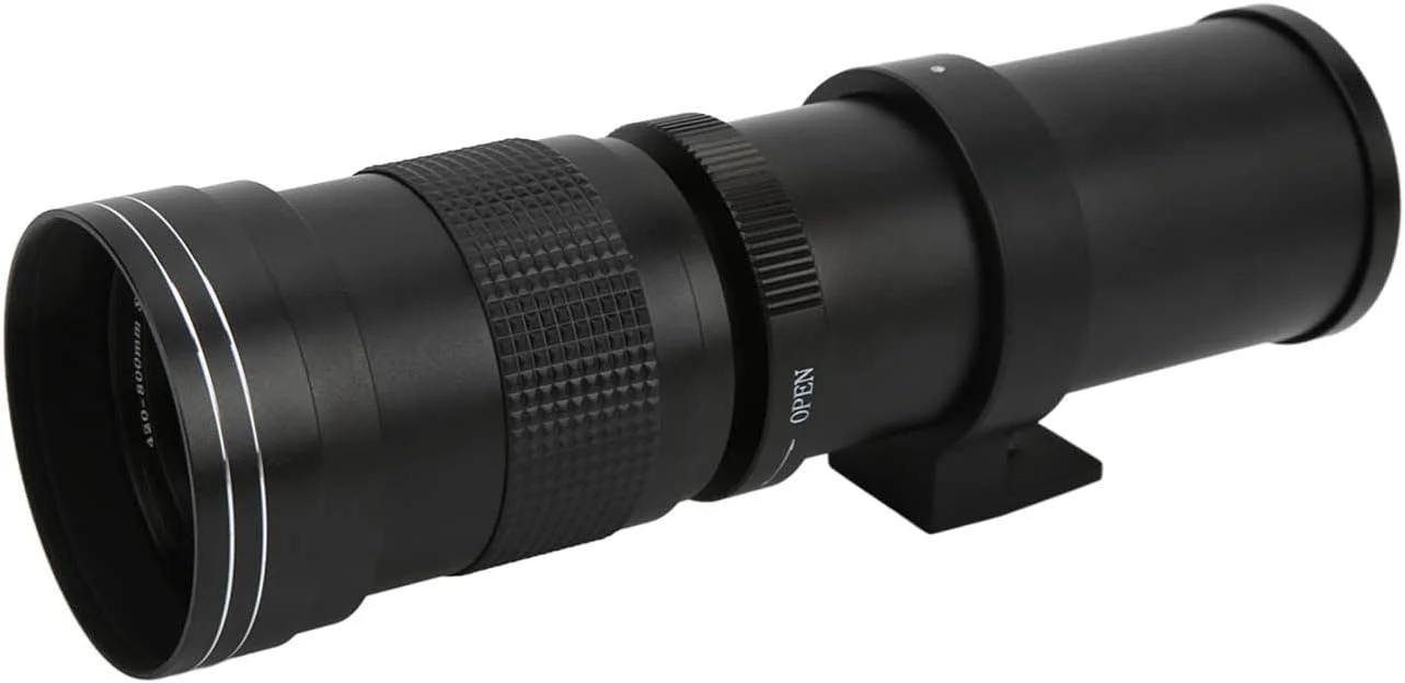 لنز تله فوتو GOWENIC، لنز زوم دوربین تله فوتو با قدرت بالا 420-800 میلی‌متر F8.3 با فوکوس دستی برای دوربین‌های SLR با مانت AF، شامل آداپتور و فیلتر لنز UV، برای حیات وحش و کنسرت‌ها