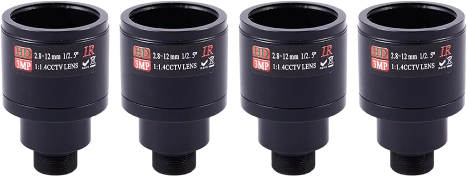 لنز دوربین مداربسته 4X HD، 3.0MP M12، 2.8-12mm، لنز وریفوکال IR HD، F1.4، زوم فوکوس دستی
