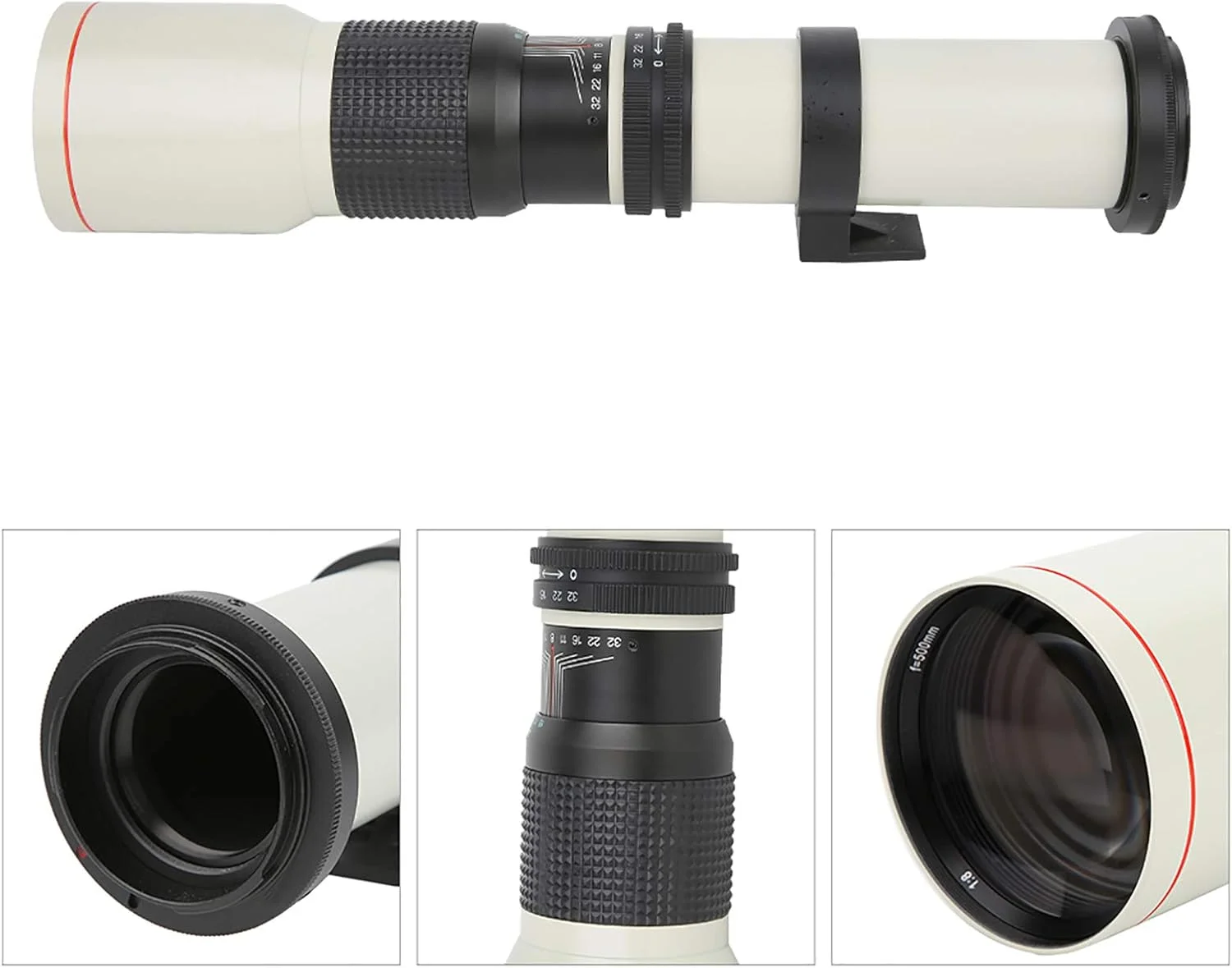 لنز تله فوتو 500mm F8-F32 با فوکوس دستی GOWENIC، لنز شیشه ای اپتیکال دوربین با فوکوس دستی آلیاژی 500mm F8-F32، برای دوربین با مانت EF
