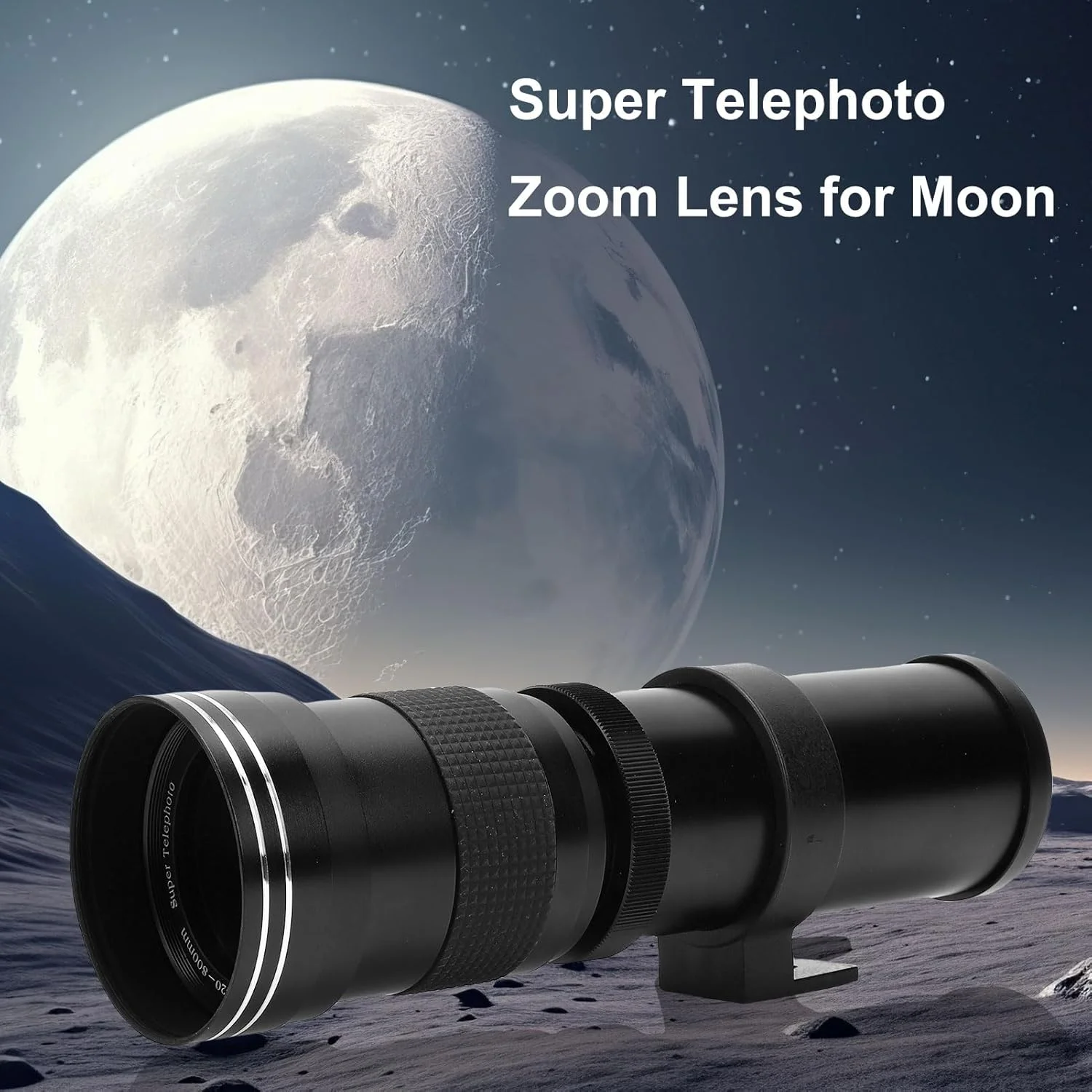 لنز زوم تله فوتو Fabater 420-800mm F8.3-16 فول فریم سازگار با D7500 D610 D5600 برای عکاسی ورزشی، طبیعت بی جان، مسافرتی، آلیاژ آلومینیوم ویژه